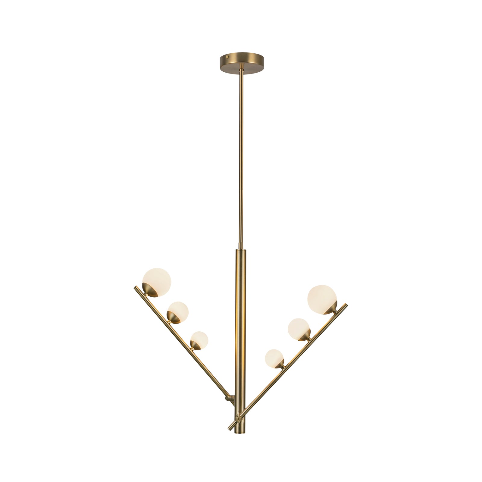 Cypress 23-in Brushed Gold/Opal Glass LED Pendant