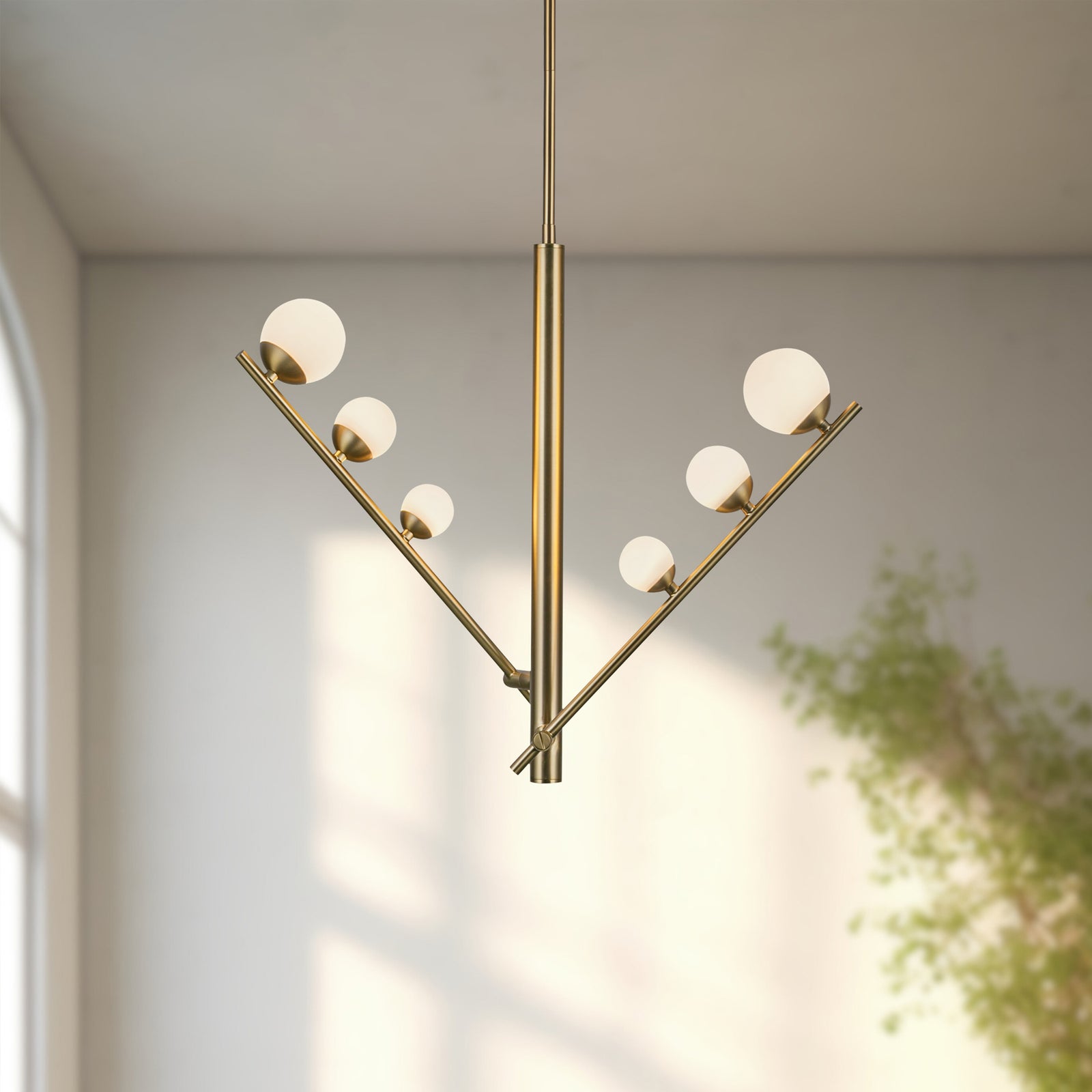 Cypress 23-in Brushed Gold/Opal Glass LED Pendant