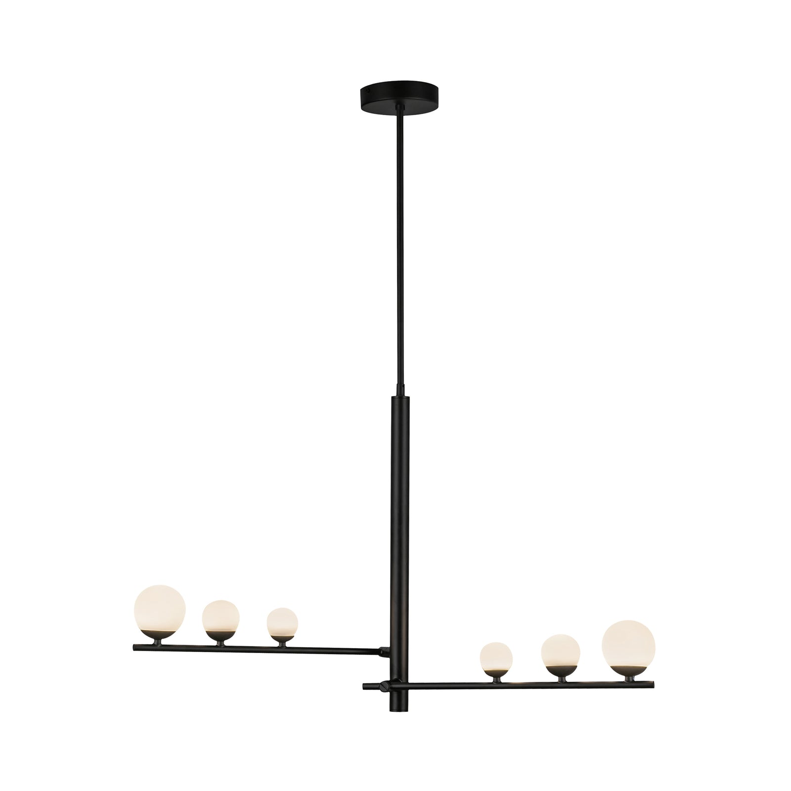Cypress 23-in Black/Opal Glass LED Pendant