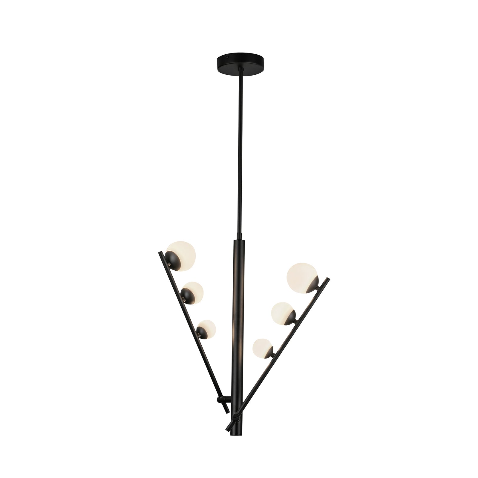 Cypress 23-in Black/Opal Glass LED Pendant