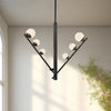 Cypress 23-in Black/Opal Glass LED Pendant