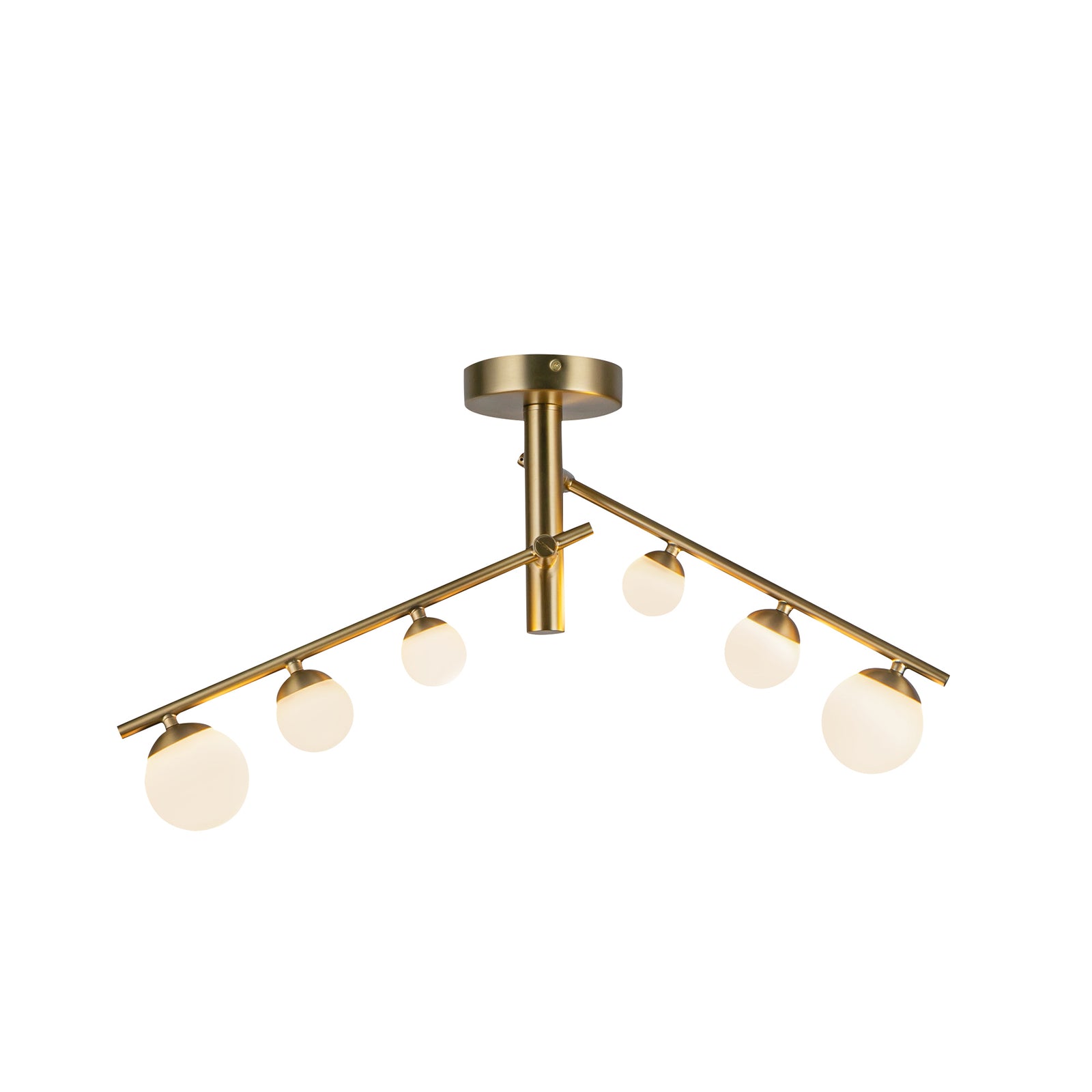 Cypress 24-in Brushed Gold/Opal Glass LED Semi-Flush