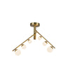 Cypress 24-in Brushed Gold/Opal Glass LED Semi-Flush
