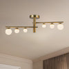 Cypress 24-in Brushed Gold/Opal Glass LED Semi-Flush
