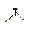 Cypress 24-in Black/Opal Glass LED Semi-Flush