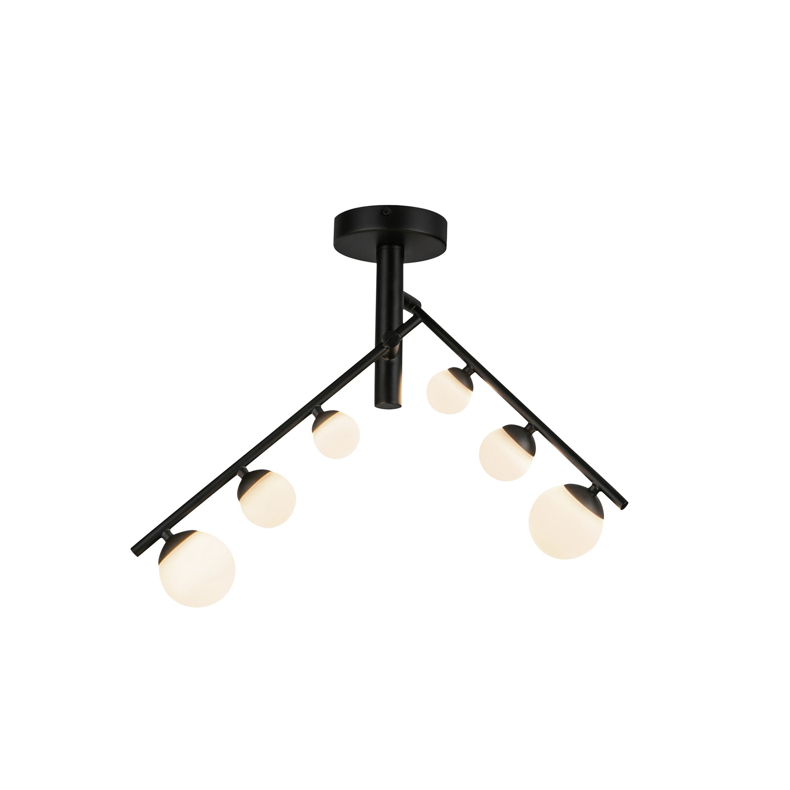 Cypress 24-in Black/Opal Glass LED Semi-Flush