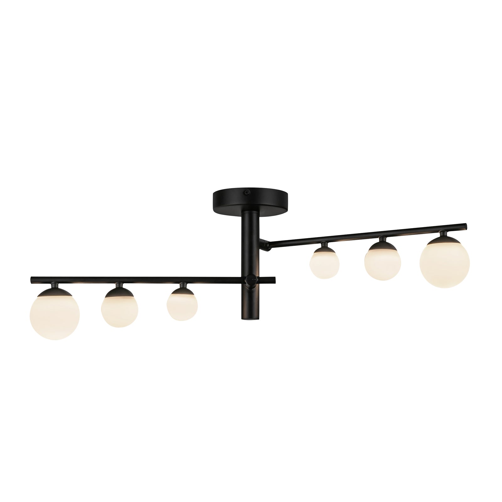 Cypress 24-in Black/Opal Glass LED Semi-Flush