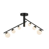 Cypress 24-in Black/Opal Glass LED Semi-Flush