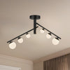 Cypress 24-in Black/Opal Glass LED Semi-Flush
