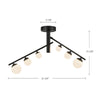Cypress 24-in Brushed Gold/Opal Glass LED Semi-Flush