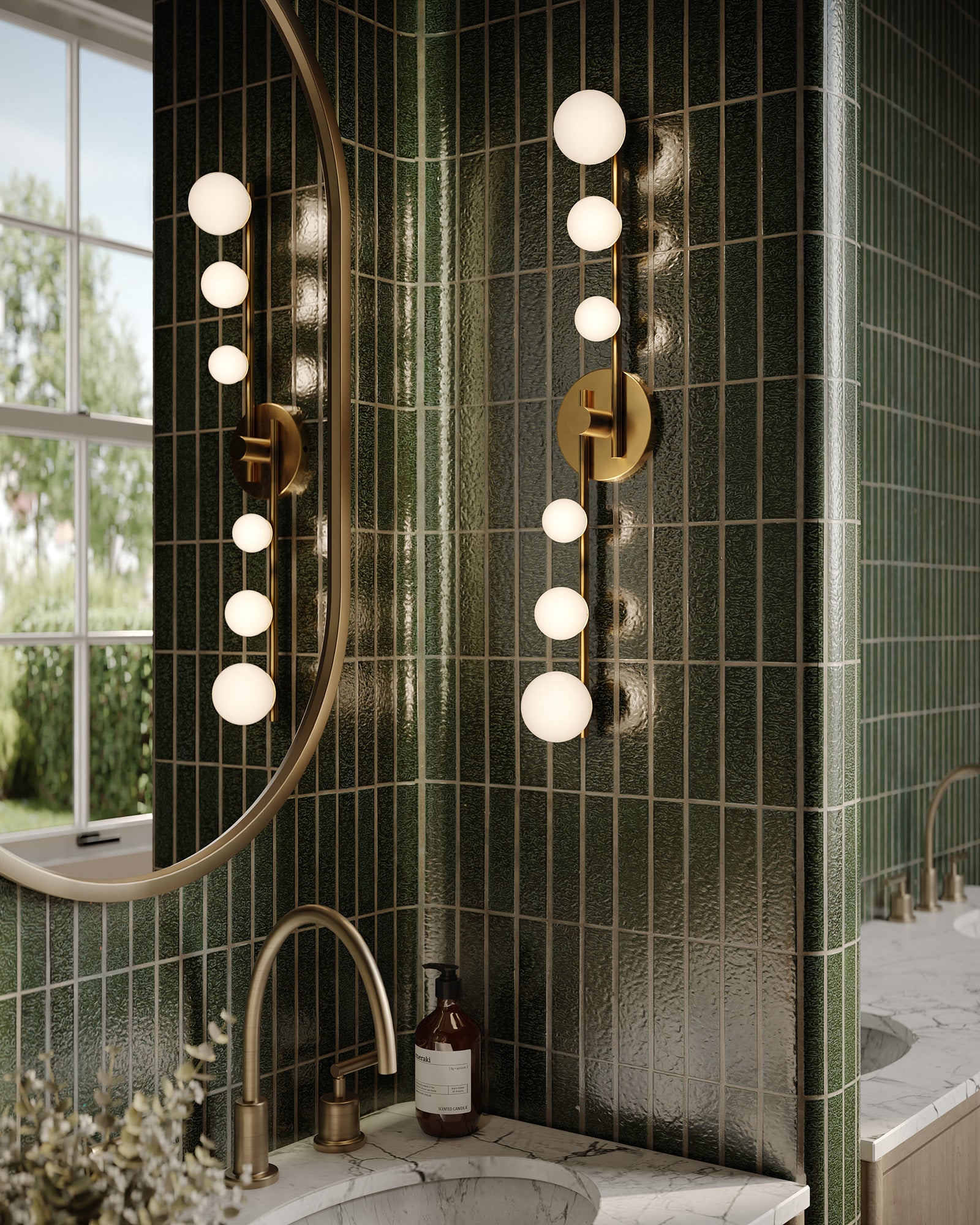 Cypress 29-in Brushed Gold/Opal Glass LED Vanity