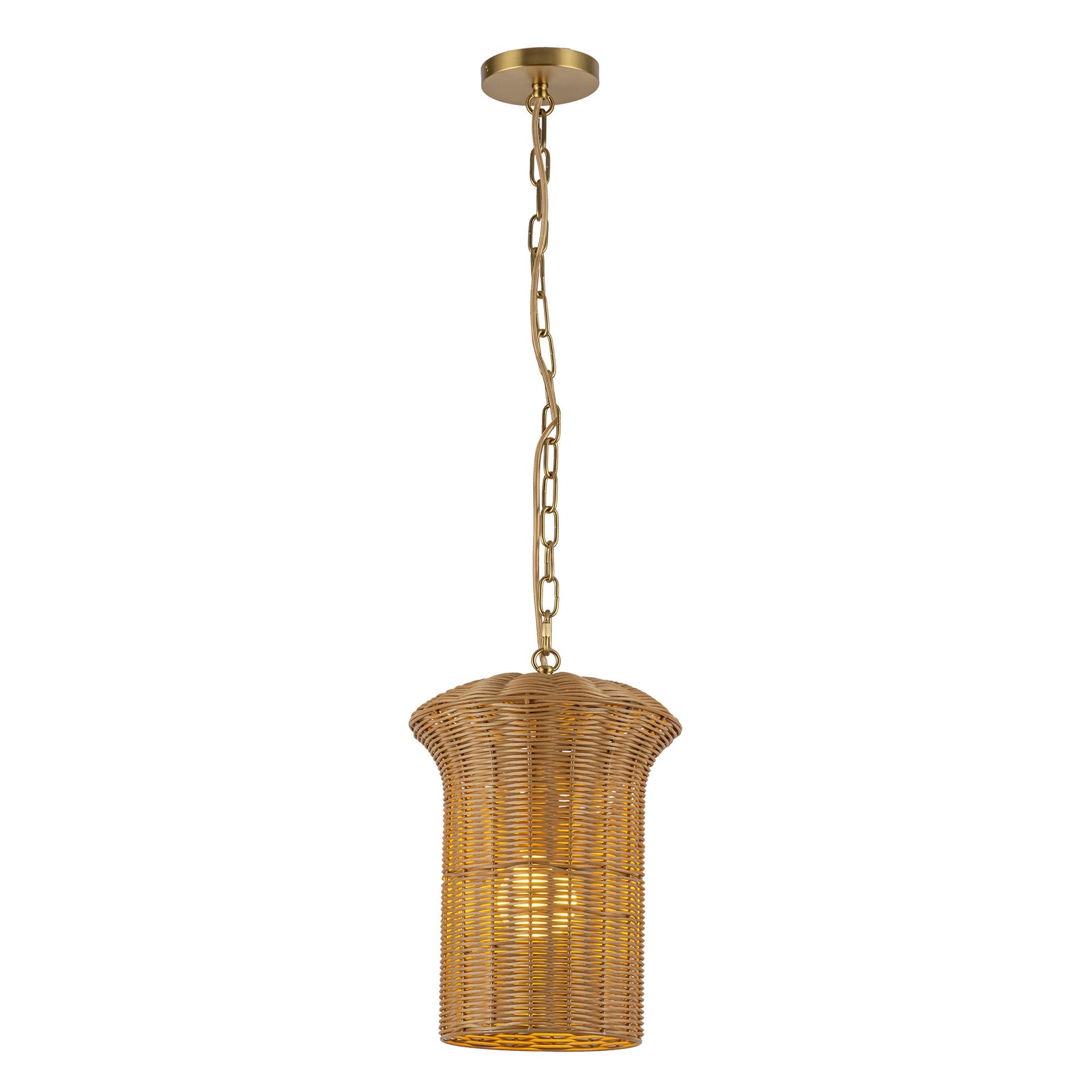 Kai 11-in Brushed Gold Socket Pendant