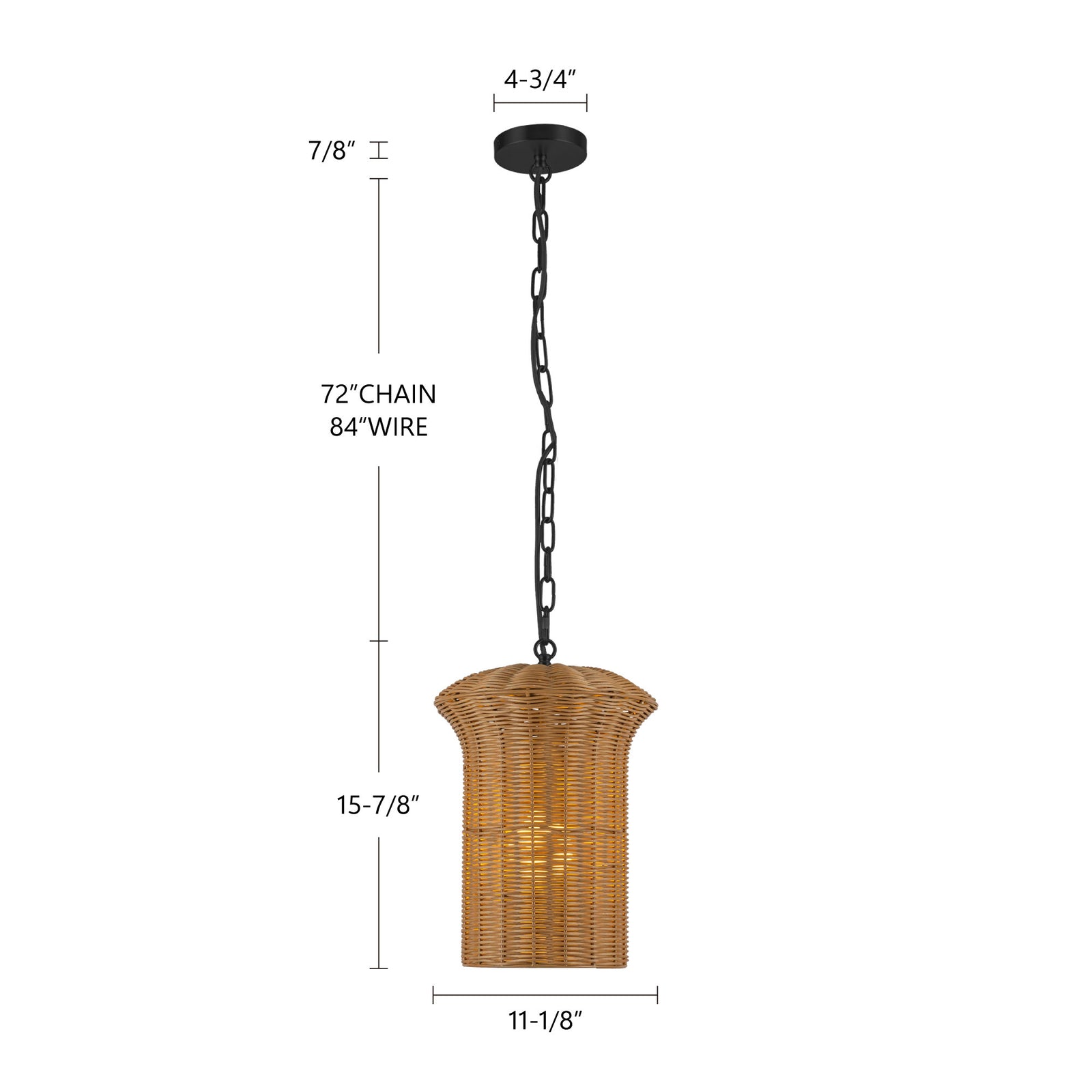 Kai 11-in Brushed Gold Socket Pendant