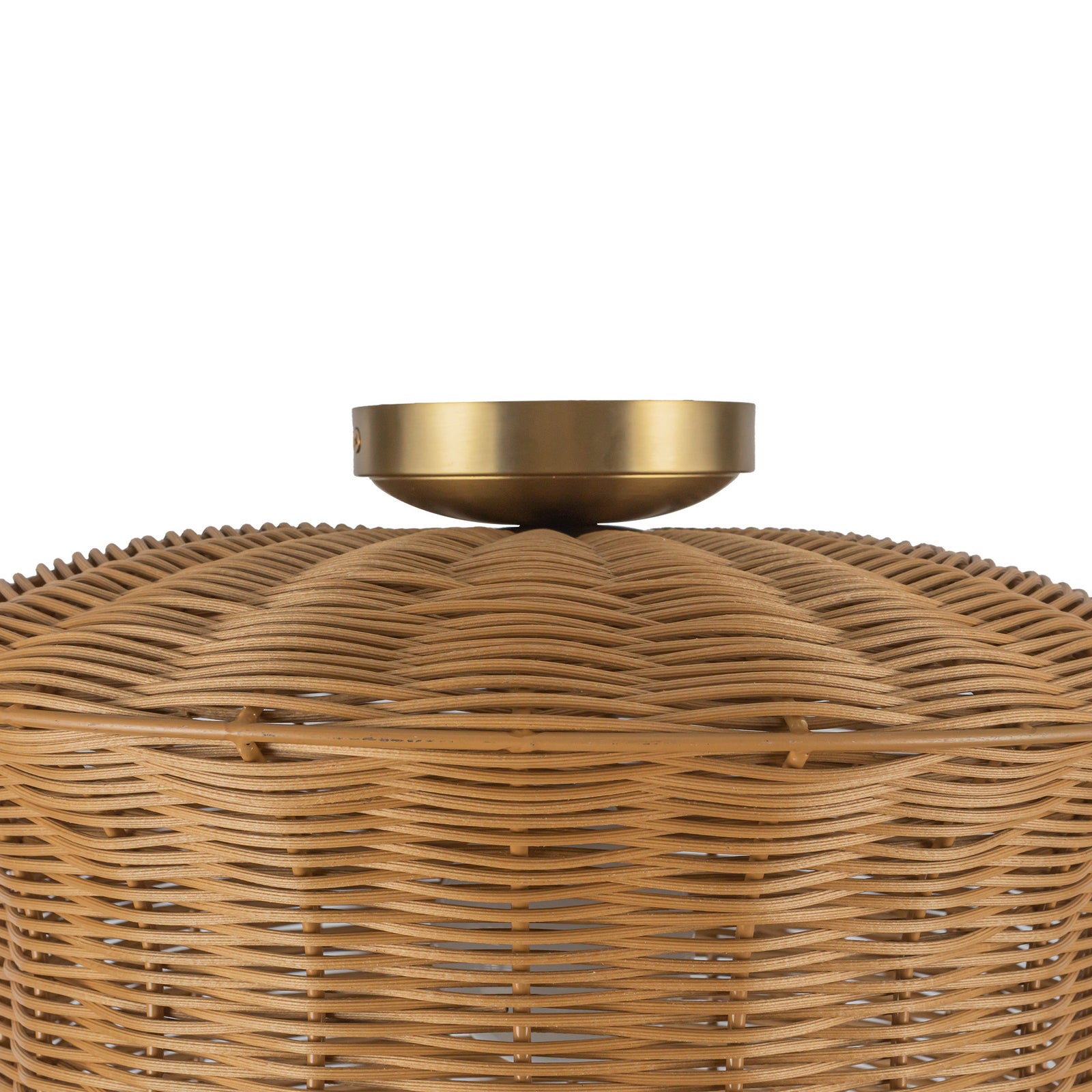 Kai 16-in Brushed Gold Socket Semi-Flush Mount