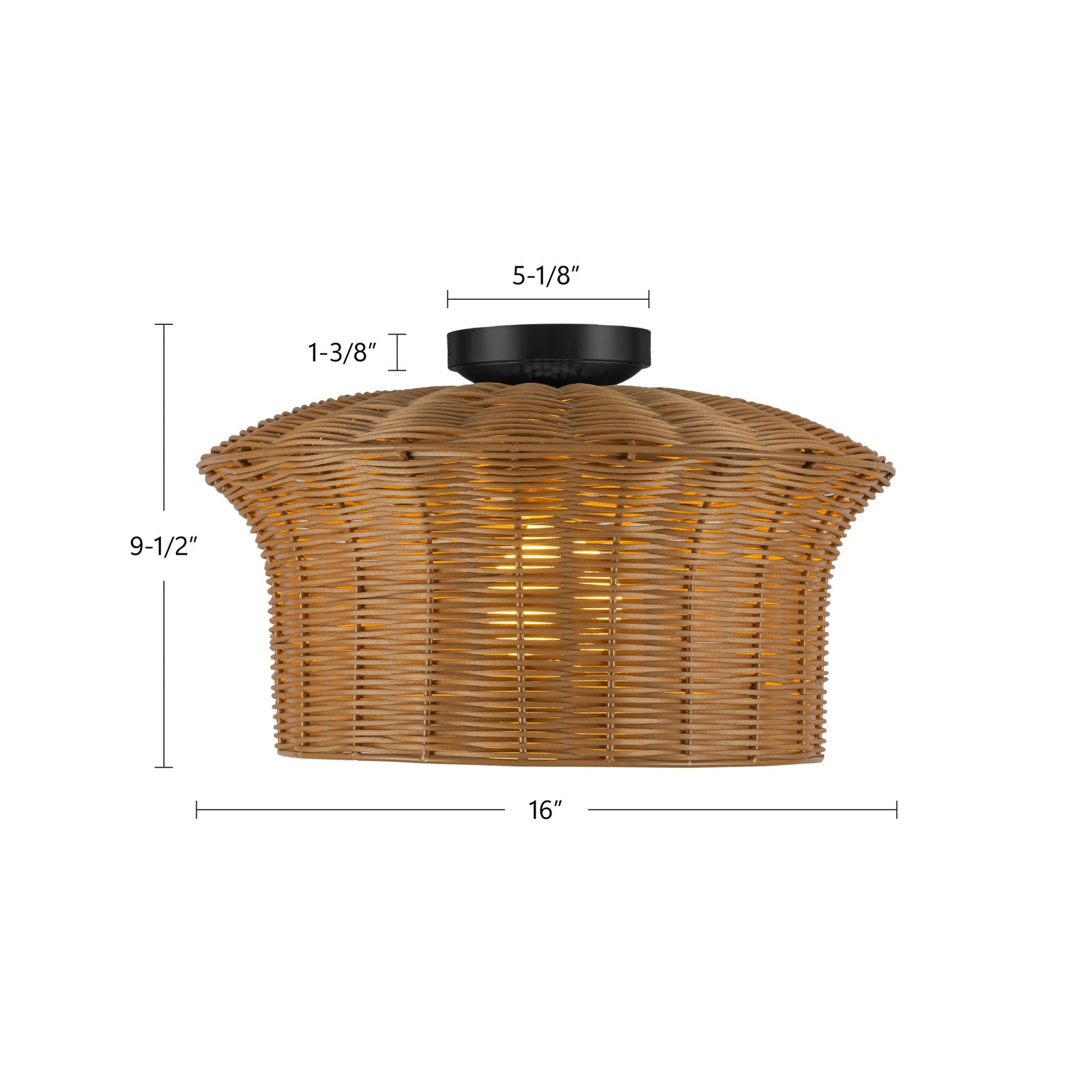 Kai 16-in Brushed Gold Socket Semi-Flush Mount