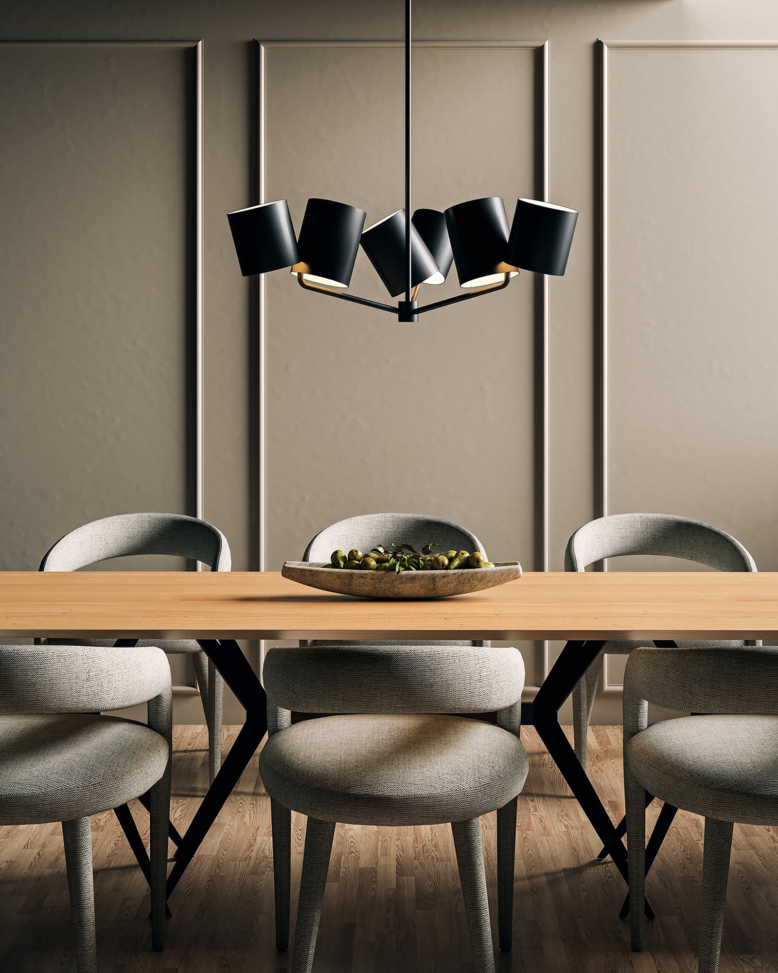 Keiko 30-in Black 6 Lights Chandelier
