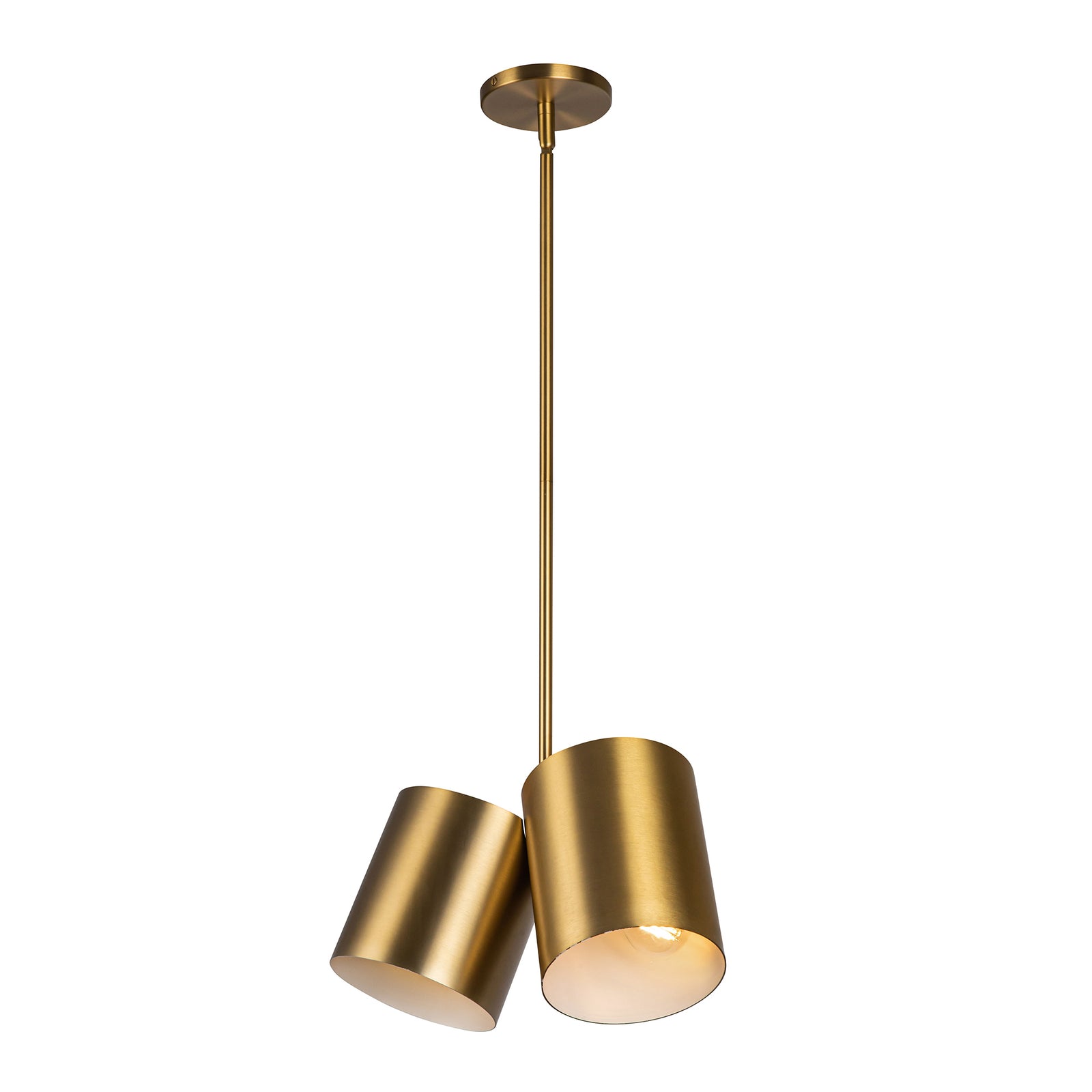Keiko 14-in Brushed Gold 2 Lights Pendant