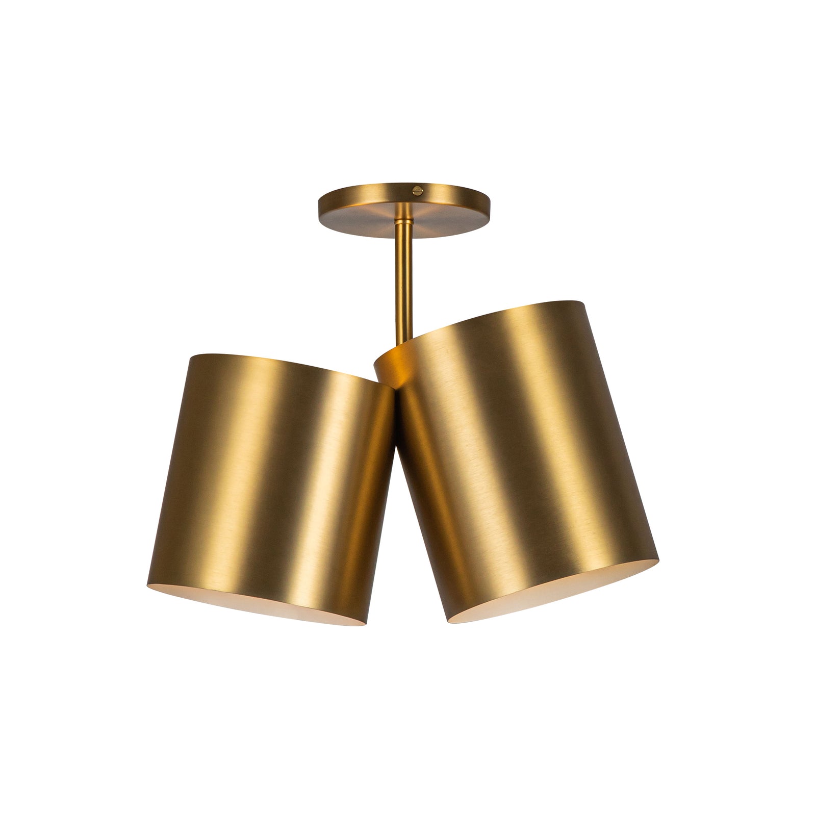 Keiko 14-in Brushed Gold 2 Lights Semi-Flush