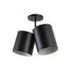Keiko 14-in Black 2 Lights Semi-Flush