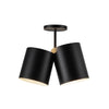 Keiko 14-in Black 2 Lights Semi-Flush