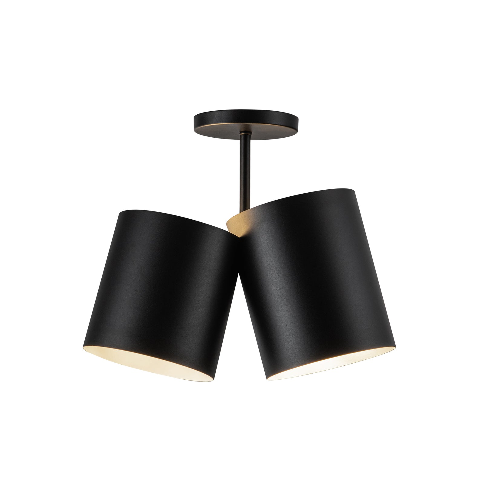 Keiko 14-in Black 2 Lights Semi-Flush