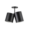 Keiko 14-in Black 2 Lights Semi-Flush
