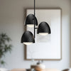 Kenji 24-in Matte Black/Opal Matte Glass 3 Lights Chandeliers
