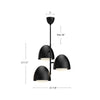 Kenji 24-in Matte Black/Opal Matte Glass 3 Lights Chandeliers