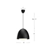 Kenji 16-in Matte Black/Opal Matte Glass 1 Light Pendant