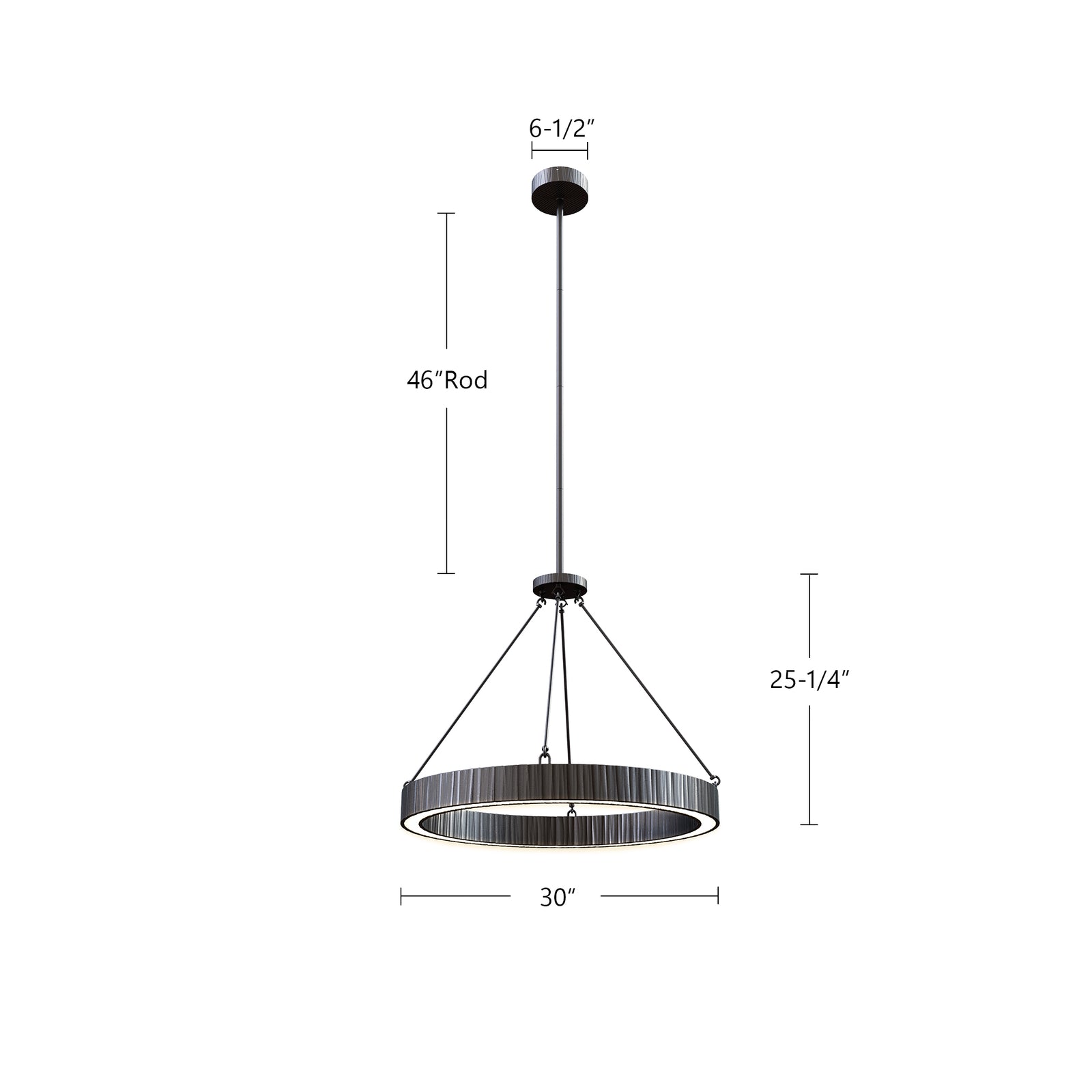 Kensington 30-in Urban Bronze LED Pendant