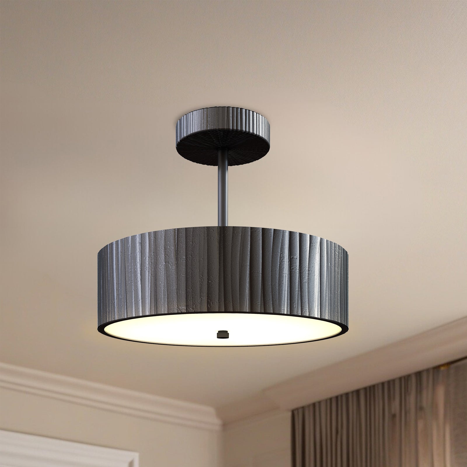 Kensington 12-in Urban Bronze LED Semi Flush Mount