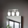 Kingsley 22-in Brushed Nickel/Clear Glass 3 Lights Vanity