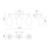 Kingsley 22-in Clear Glass/Matte Black 3 Lights Vanity