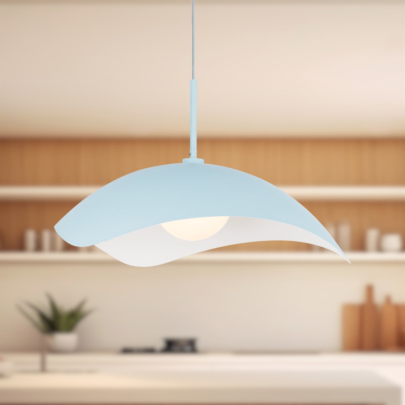 Kirby 22-in Cerulean Socket Pendant