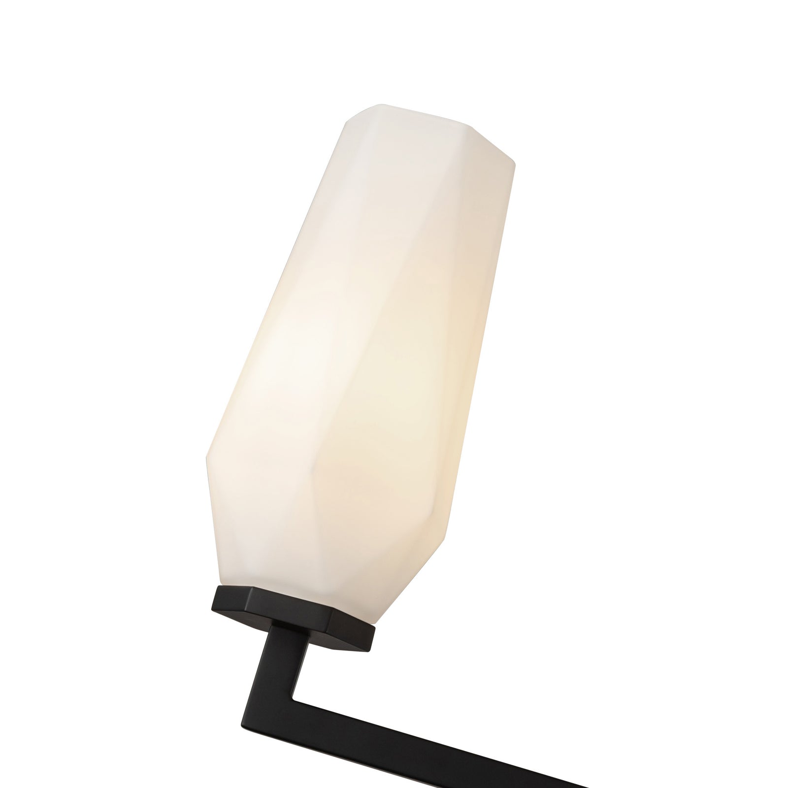 Krysta 35-in Matte Black/Opal Glass 6 Lights Chandelier