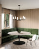 Krysta 35-in Matte Black/Opal Glass 6 Lights Chandelier