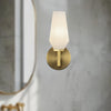 Krysta 10-in Brushed Gold/Opal Glass 1 Light Wall Vanity