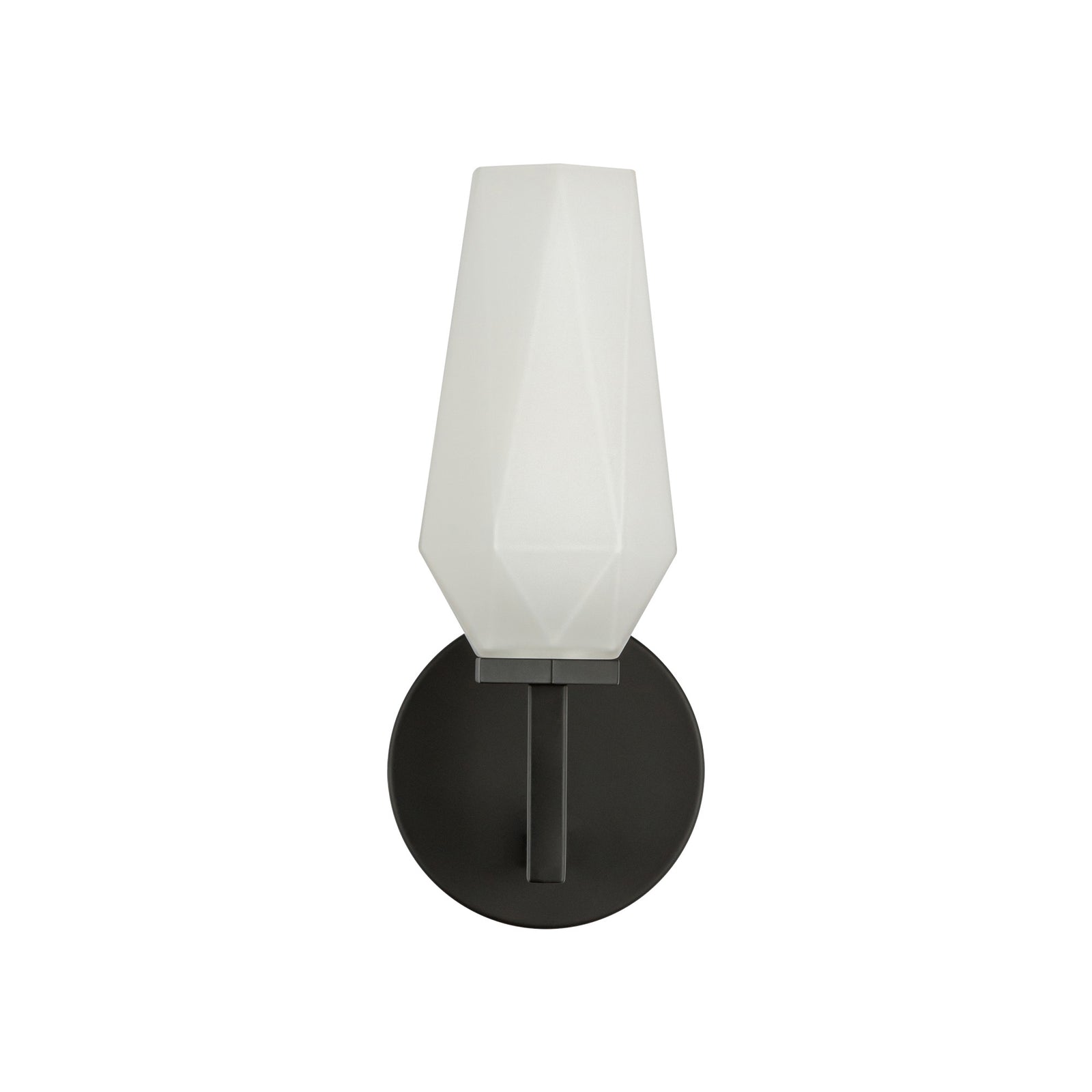 Krysta 10-in Matte Black/Opal Glass 1 Light Wall Vanity