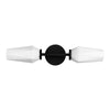 Krysta 20-in Matte Black/Opal Glass 2 Lights Wall Vanity