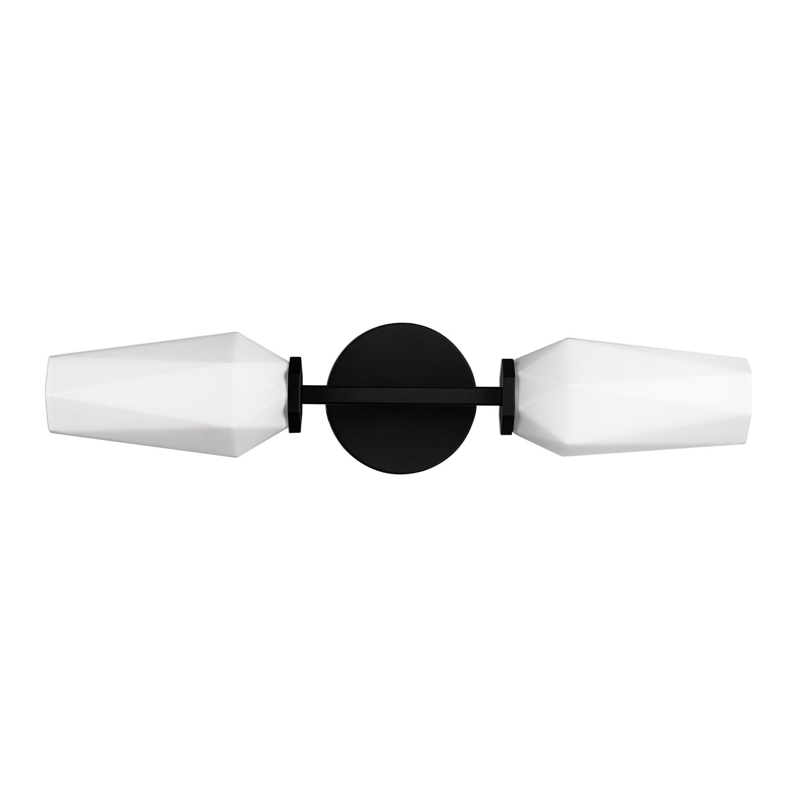 Krysta 20-in Matte Black/Opal Glass 2 Lights Wall Vanity