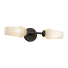 Krysta 20-in Matte Black/Opal Glass 2 Lights Wall Vanity