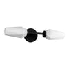 Krysta 20-in Matte Black/Opal Glass 2 Lights Wall Vanity