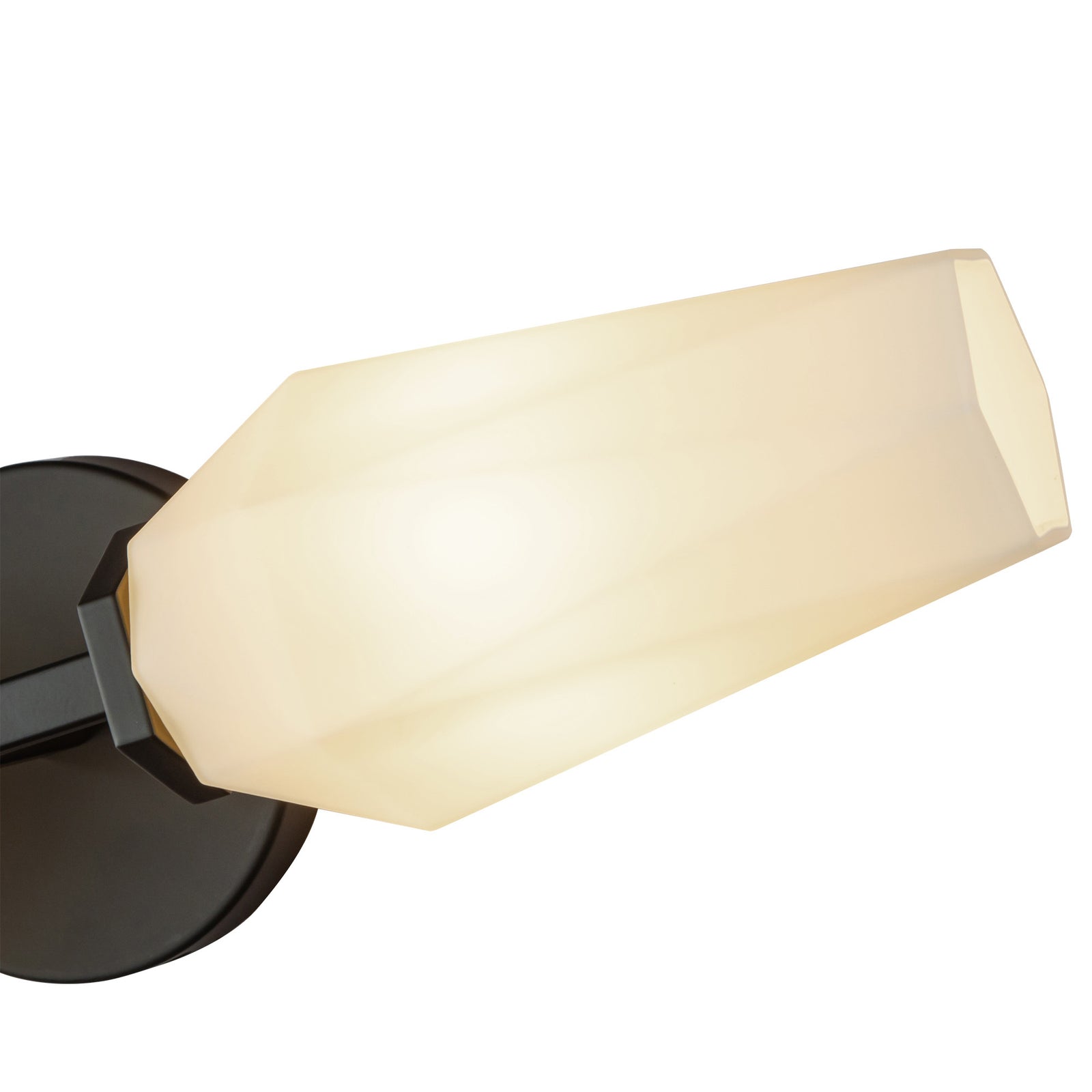 Krysta 20-in Matte Black/Opal Glass 2 Lights Wall Vanity