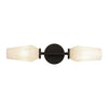 Krysta 20-in Matte Black/Opal Glass 2 Lights Wall Vanity