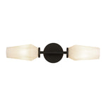 Krysta 20-in Matte Black/Opal Glass 2 Lights Wall Vanity