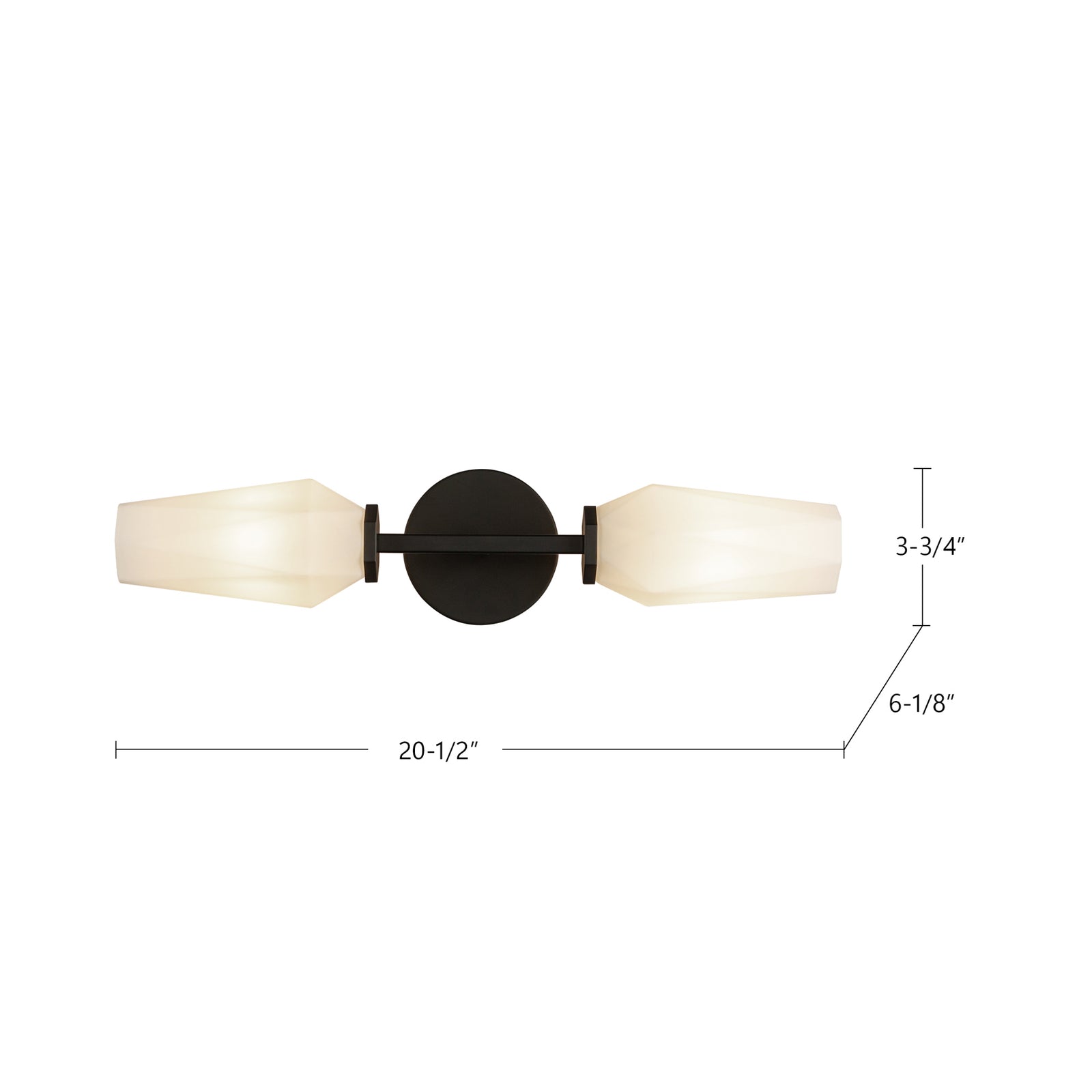 Krysta 20-in Brushed Gold/Opal Glass 2 Lights Wall Vanity