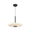 Kyoto 17-in Black/Glossy Opal Glass LED Pendant