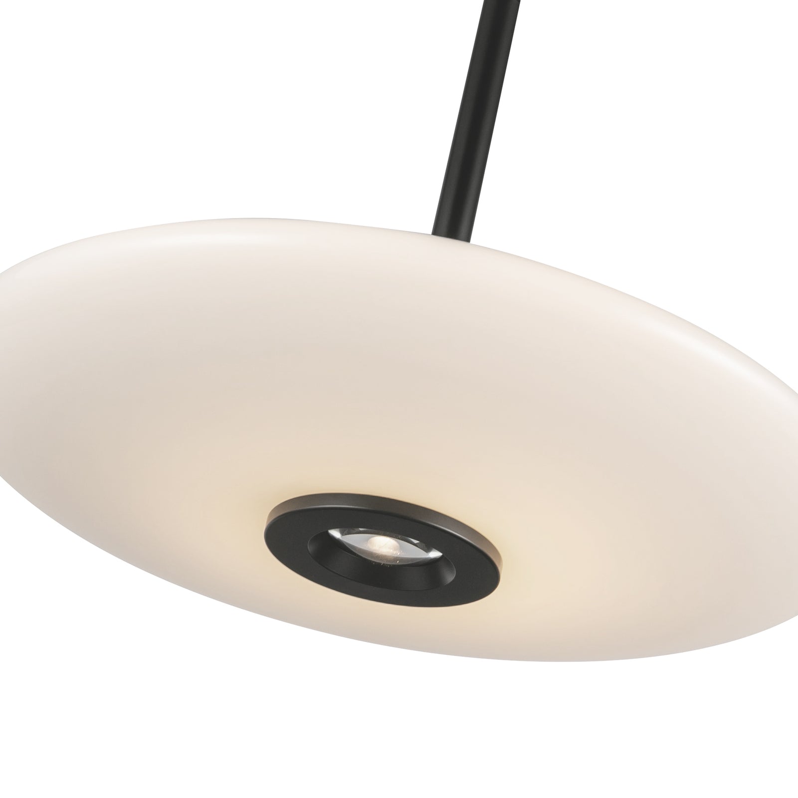 Kyoto 17-in Black/Glossy Opal Glass LED Pendant