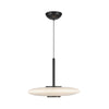 Kyoto 17-in Black/Glossy Opal Glass LED Pendant