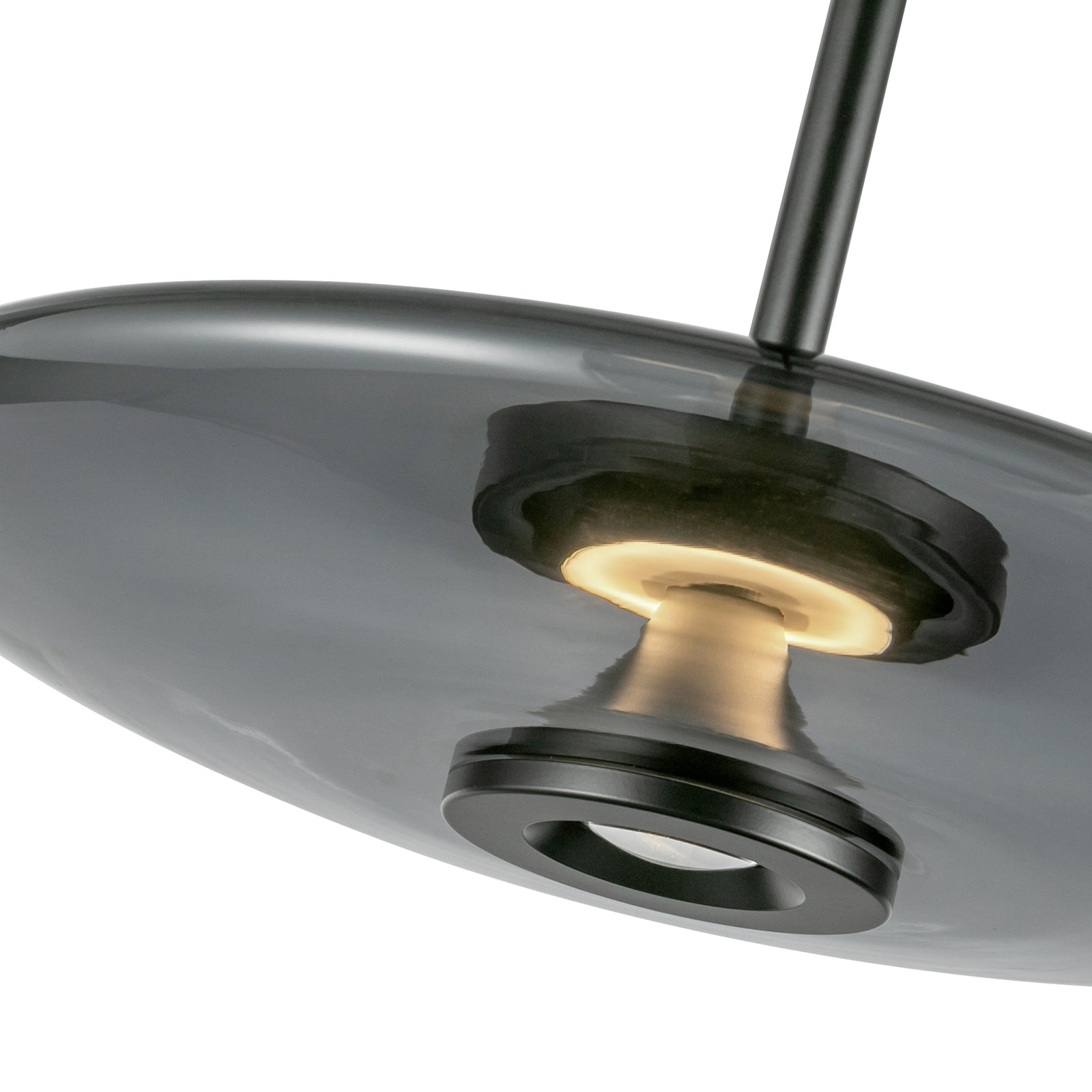 Kyoto 17-in Black/Smoked Glass LED Pendant